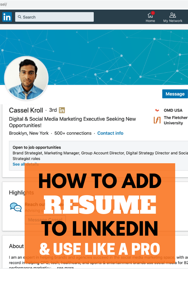 How to Add Resume to LinkedIn and Use it Like a Pro? OJA